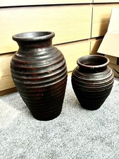 Rustic Terracotta Planters Urn Garden Plant Pots Jumbo Vase Container Set of 2