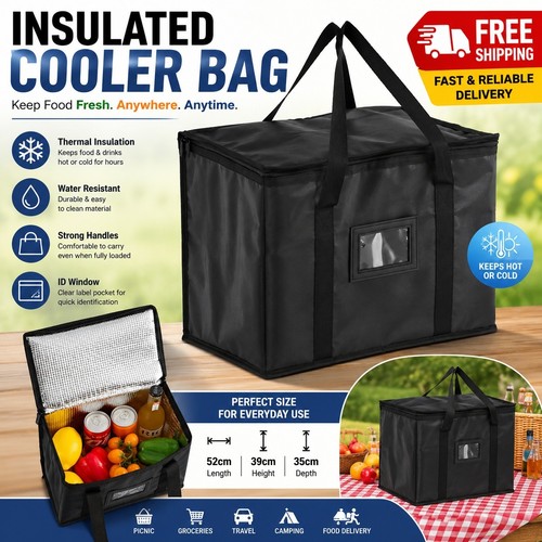 Black food delivery bag - delivery, 70l