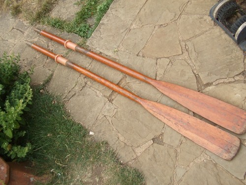 Vintage wooden rowing - rowing, oars