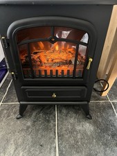 Russell Hobbs Electric Stove 1850W Freestanding Fire Heater Black RHEFSTV1002B