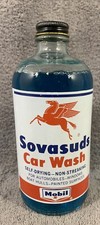 Mobil Sovasuds Car Wash 14oz Bottle Mobil Oil Company Socony Pegasus As Shown