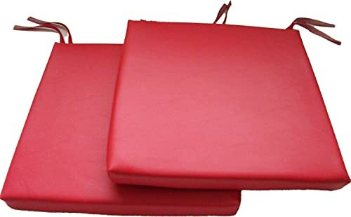 Red faux leather square - 2,