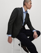 Marks & Spencer Boys Grey Synthetic Single breasted Suit jacket Size 36" - M&S