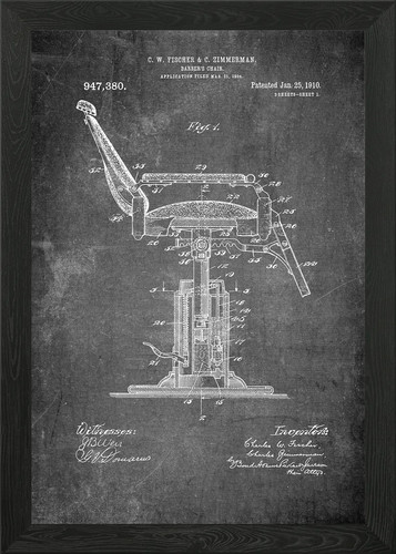 Barbers chair patent art - barbers,