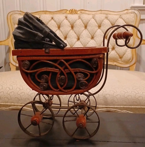 Small antique dolls pram
