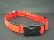 Dog Collar Bunty Clasp Red Reflective Band Lightweight Washable Fabric - Large