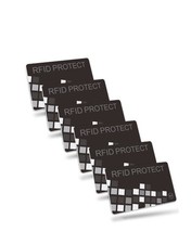6 * RFID/NFC Signal Blocking Card PROTECTION Credit debit card Black Embossed