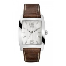 Guess MEN'S SVP WATCH W70023G2 Stainless Steel Silver and Leather strap