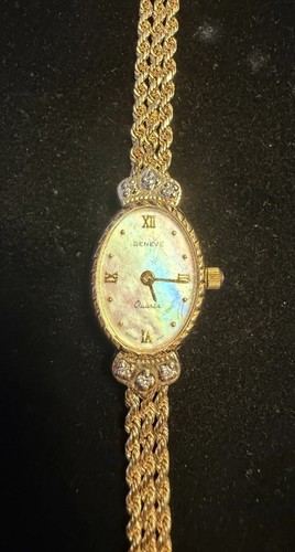 Geneve 14k solid gold quartz - geneve,