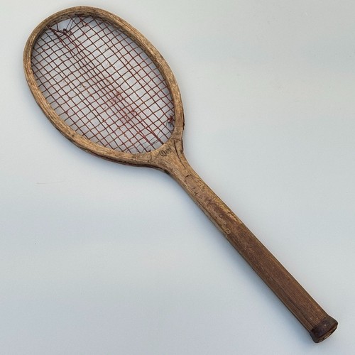Antique tennis racket wooden - antique,