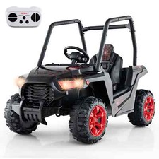 COSTWAY Electric UTV 24V Battery Kids Ride-on Car Toy Vehicle-Black