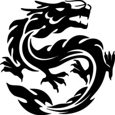 Tribal Chinese Dragon Stencil