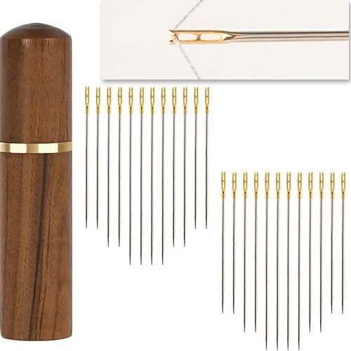 Self threading sewing needles - threading,