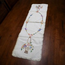 Vtg Hand-Embroidered Floral