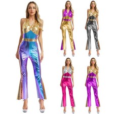 Women 70s 80s Disco Jumpsuit