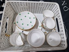 Royal Vale Green Poka Dot China Set