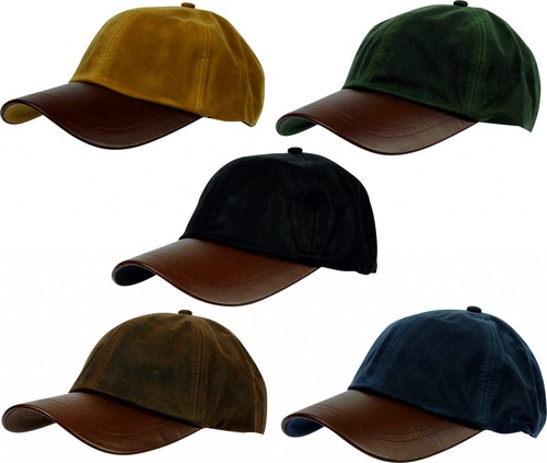 Mens wax baseball cap leather - mens,