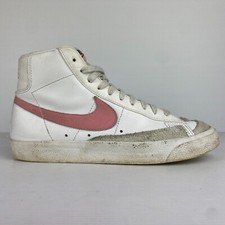Nike Shoes Womens US 8 Blazer 77 Mid White Pink Leather Suede Casual Sneakers