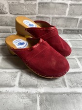 Orthopedik ‘Natural Leather’ Swedish Wooden Suede Clogs Women’s UK 5 Mules.