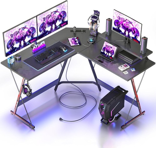 Shaped gaming desk with - shaped,