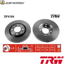 2x BRAKE DISCS DF4184 FOR
