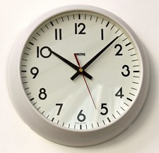 Vintage 28cm Smiths Wall Clock - Bakelite Retro Mid Century Style White Office