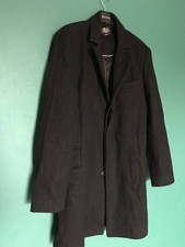 Black Wool Blend Coat Mens