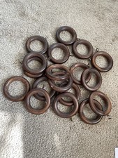 18 X Light Mahogany Curtain Pole Rings With Eyelets 5cm