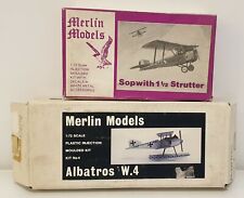 AVIATION : ALBATROS W.4, SOPWITH 1 1/2 STRUTTER 1:72 SCALE MERLIN MODEL KITS