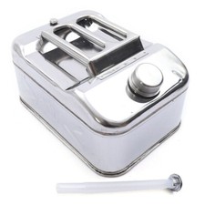 Stainless Steel Jerry Can Polished Fuel Petrol Diesel Oil Water 10L Litre + Pipe