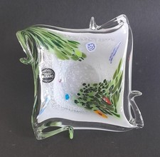 Murano Art Square Glass Bowl Fish (Tutti Fruitti) Design