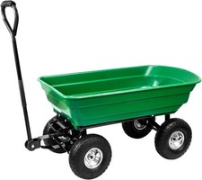 75L Tipping Garden Cart 300 kg Wheelbarrow Dump Trolley Utility Truck Trailer