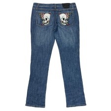 Ed hardy Christian Audigier Denim Jeans Vintage Low Waisted Blue Womens W32 L33