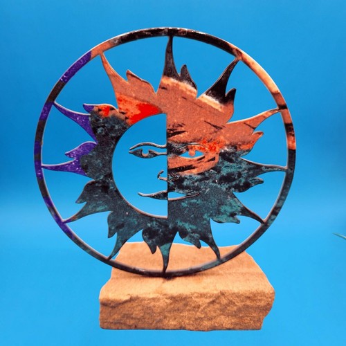 Metal sun moon art sculpture - metal,
