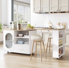 White oak kitchen island table - oak,