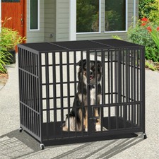 Chew-Proof Strong Metal Pet Cage Dog Playpen Kennel with 4 Wheels 38" 42" 46"