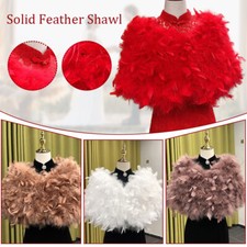 Turkey Feather Fur Shawl Shrug