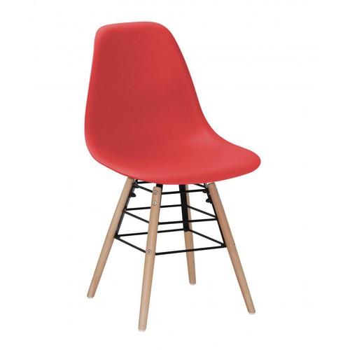Red plastic chair - red,