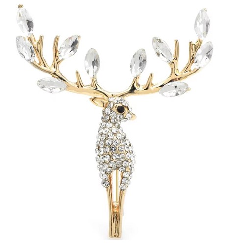 Large gold silver white - silver, stag