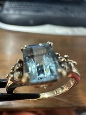9ct Gold Aquamarine & Diamond
