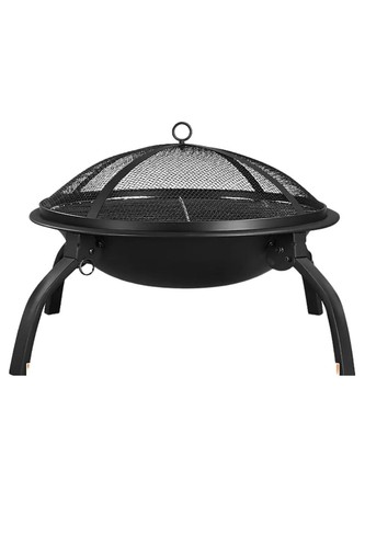 Round foldable fire pit with - round,