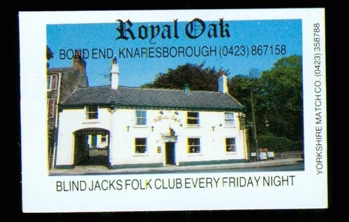 Matchbox label pub royal oak - label,
