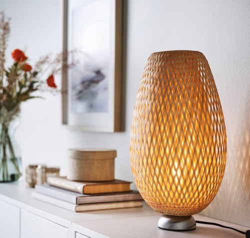 Ikea table lamp wicker woven - wicker,