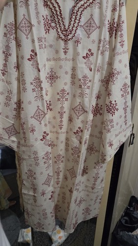 Cream printed kurta size - cream,