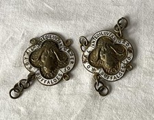 Vintage Pair Bass Enamel RAOB Jewels / Badges Taken From Old Collar #RA7