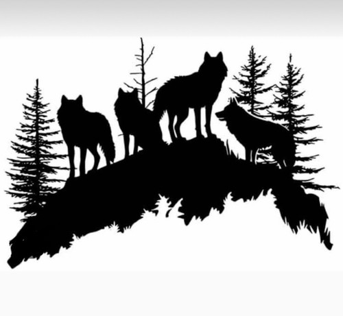 Large howling wolf car - 18”,