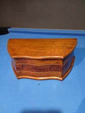 Retro Serpentine Wooden Jewellery Box Casket.