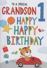 Grandson 1st Birthday Card 
