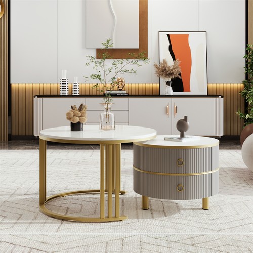 Round nesting coffee table - round,