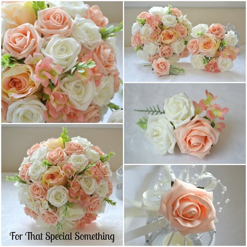 Wedding bouquet posy peach - posy,